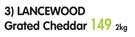 Lancewood Grated Cheddar-2kg
