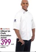 Official SA Chefs Association JacketSizes S-XXL.
