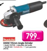  Makita 840W 115mm Angle Grinder 9557HN-Each