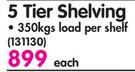 Geelong 5 Tier Shelving