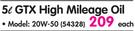 Castrol 5Ltr GTX High Mileage Oil 20W-50-Each