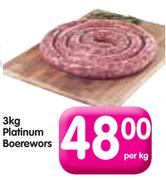 Platinum Boerewors-3kg Per Kg