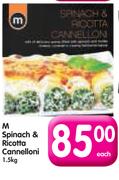 M Spinach & Ricotta Cannelloni-1.5kg Each