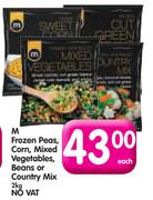 M Frozen Peas,Corn,Mixed Vegetables,Beans Or Country Mix-2kg Each
