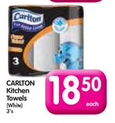 Carlton Kitchen Towels(White)-3's Each