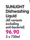 Sunlight Dishwashing Liquid(All Variants Excluding Anti Bacterial)-5's