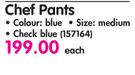  Chef Works Pants-Each