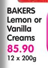 Bakers Lemon Or Vanilla Creams-12x200g
