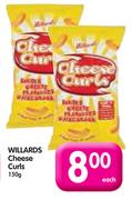 Willards Cheese Curls-150g Each