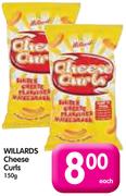 Willards Cheese Curls-150g Each