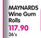 Maynards Wine Gum Rolls-36's
