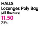 Halls Lozenges Poly Bag(All Flavours)-72's