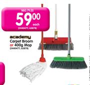 Academy Carpet Broom Or 400g Mop -Each