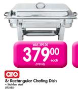 Aro 8L Stainless Steel Rectangular Chafing Dish