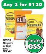 Nestle Nespray Or Klim-3 x 500g