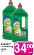Sunlight Dishwashing Liquid-1.5L Each