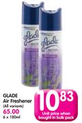 Glade Air Freshener (All Variants)-6 x 180