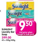 Sunlight Laundry Bar Soap-42 x 500g/400g