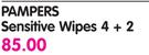 Pampers Sensitive Wipes 4 + 2 