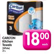 Carlton Kitchen Towels (White)-3's