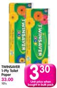 Twinsaver 1-Ply Toilet Paper-10's