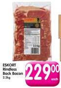 Eskort Rindless Back Bacon-2.5kg