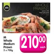 M Whole Medium Prawn-2 x 700g