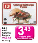 I&J Beef Catering Burgers-60 x 100g