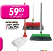 Academy Carpet Broom Or 400g Mop -Each