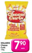 Willards Cheese Curls-150g Each