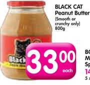 Black Cat Peanut Butter(Smooth Or Crunchy Only)-800G Each