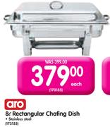 Aro 8L Stainless Steel Rectangular Chafing Dish
