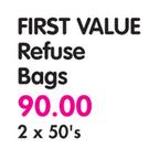 First Value Refuse Bags - 2 x 50's