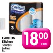 Carlton Kitchen Towels (White)-3's