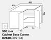 Home & Kitchen 900mm Cabinet Base Corner Floor Units