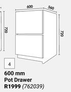 Home & Kitchen 600mm Pot Drawer Floor Units