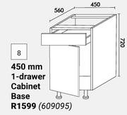Home & Kitchen 450mm 1 Drawer Cabinet Base Floor Units