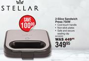 Stellar 2-Slice Sandwich Press 750W