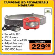 Campgear LED Rechargeable Headlamp LAM3LEDR