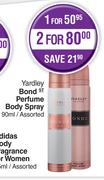Yardley Bond ST Perfume Body Spray Assorted-90ml