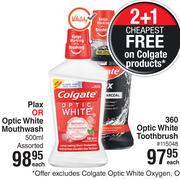 Colgate Plax Or Optic White Mouthwash Assorted-500ml Each