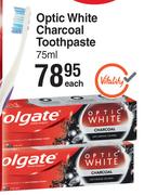 Colgate Optic White Charcoal Toothpaste-75ml Each