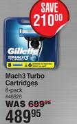 Gillette Mach3 Turbo Cartridges 8 Pack