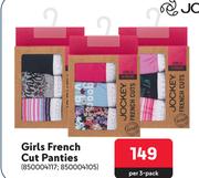 Jockey Girls French Cut Panties 850004117, 850004105-Per 3-Pack