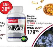 Biogen Supreme Omega 3 60 Plus 10 Softgel Capsules