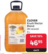 Clover Krush Nectar Blend (All Variants)-3L Each