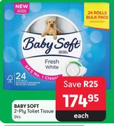 Baby Soft 2 Ply Toilet Tissue-24's Each