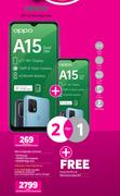 2 x Oppo A15 4G Smartphone-On 1GB Red Top Up Core More Data + On Promo 65x24