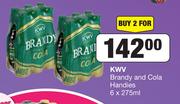 KWV Brandy & Cola Handies-For 2 x 6 x 275ml