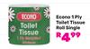 Econo 1 Ply Toilet Tissue Roll (Single)